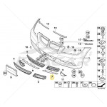 BMW E90 2005-2008 ÖN TAMPON IZGARA BANTI SAĞ 51117134092